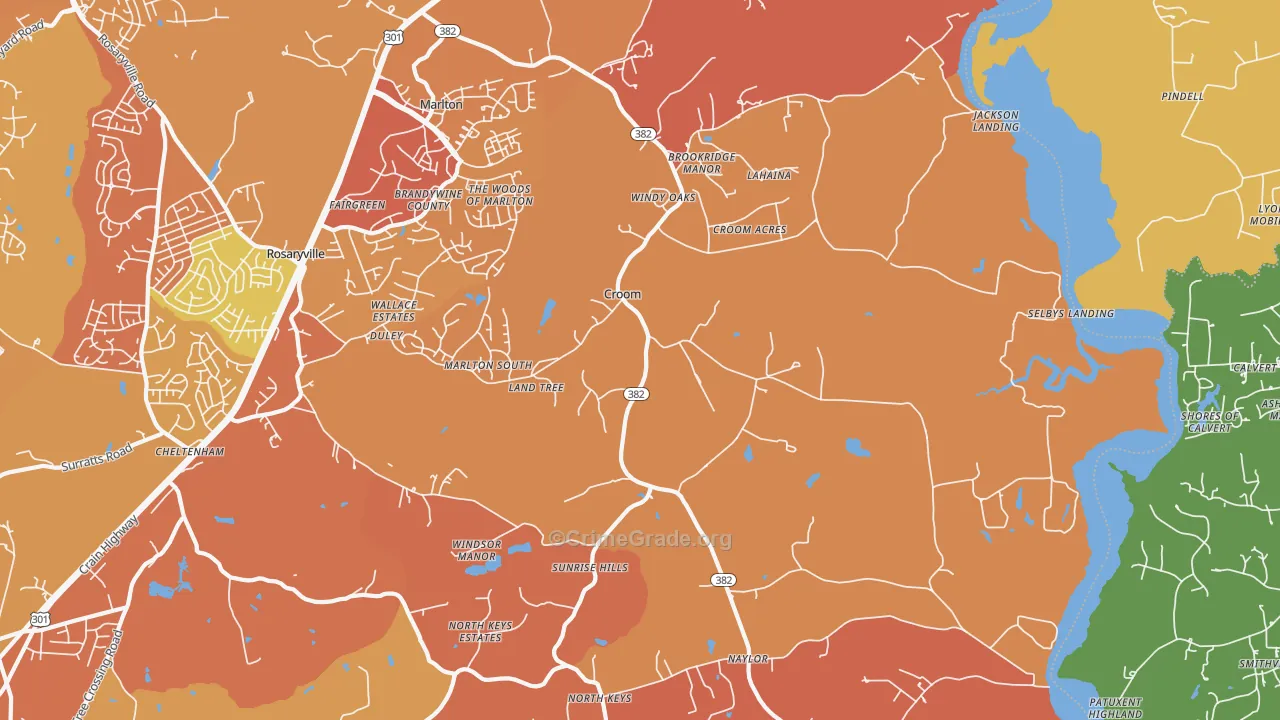 Croom, MD Map of Murder Rates