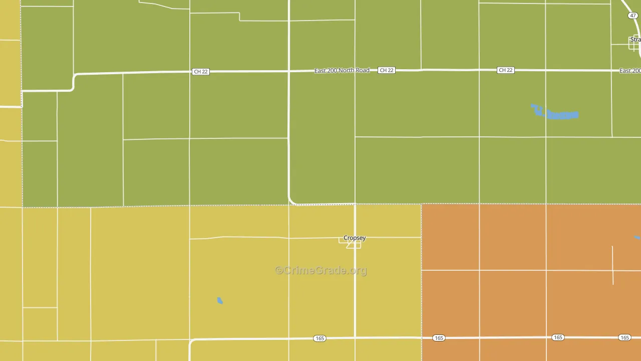 Cropsey, IL Map of Murder Rates