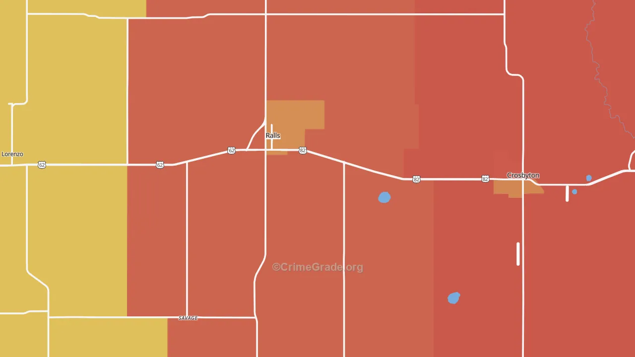 Crosby County, TX Map of Murder Rates