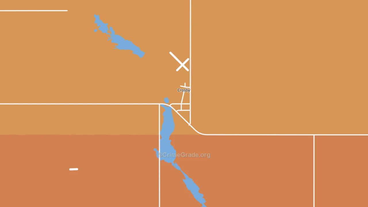 Crosby, ND Map of Murder Rates