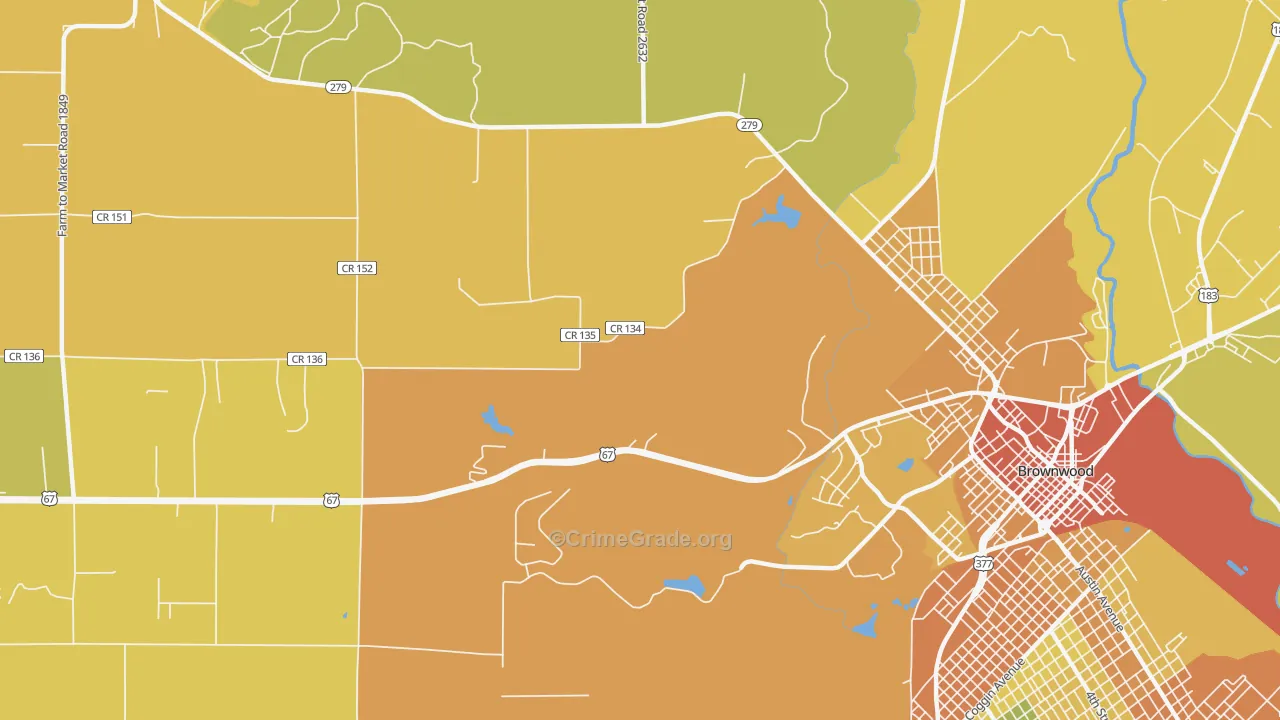 Cross Cut, TX Map of Murder Rates