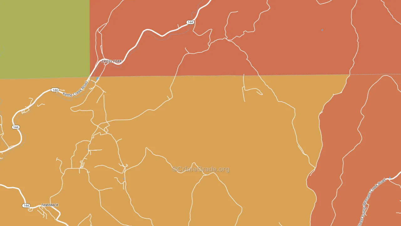 Cross Fork, PA Map of Murder Rates