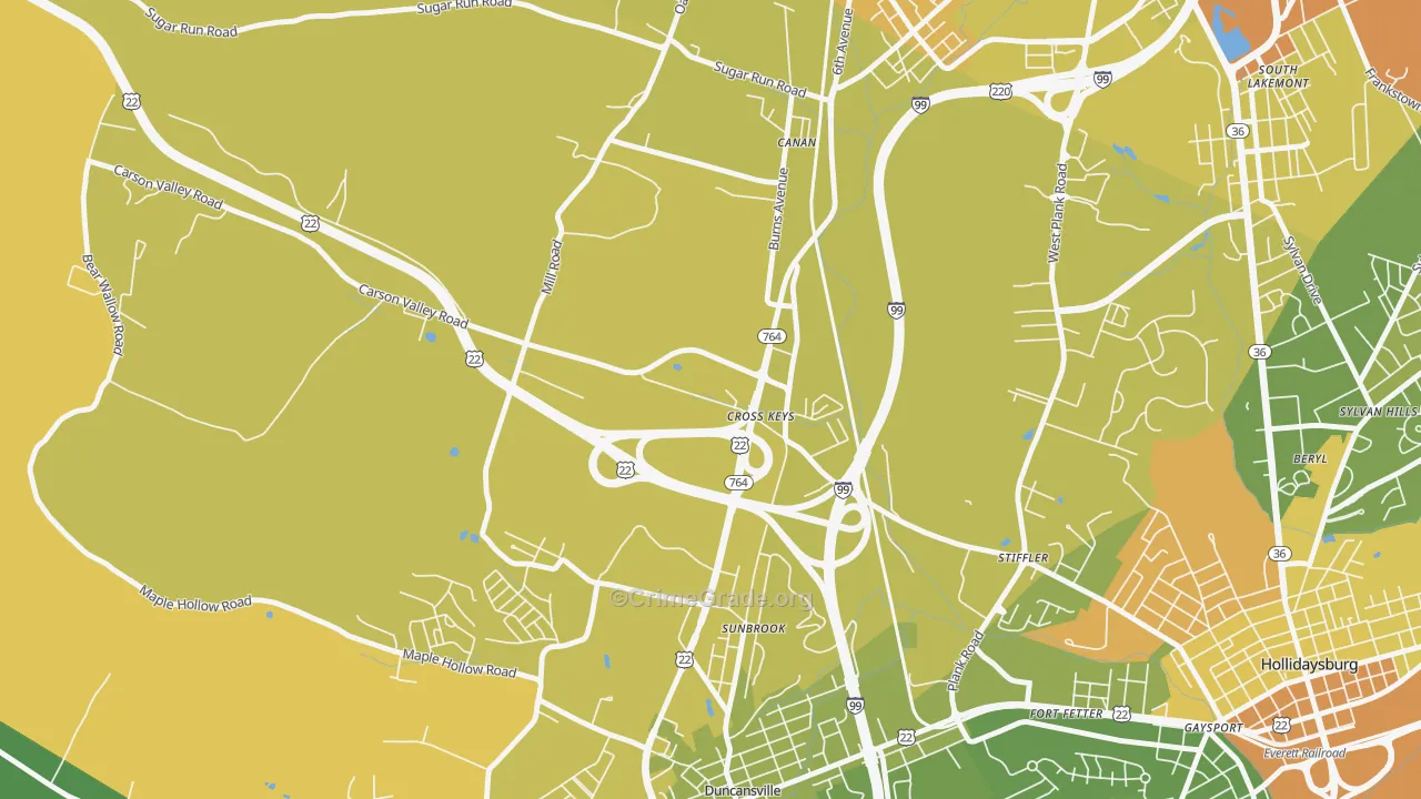 Cross Keys, PA Map of Murder Rates