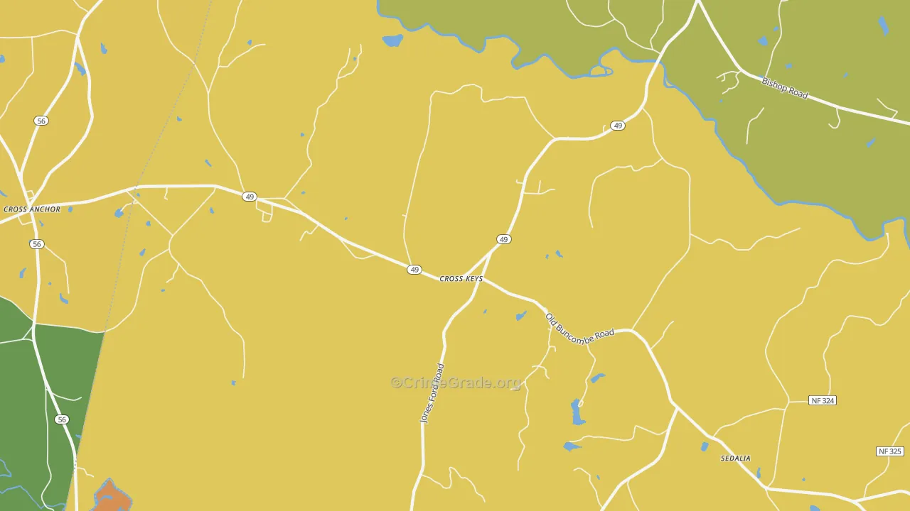 Cross Keys, SC Map of Murder Rates