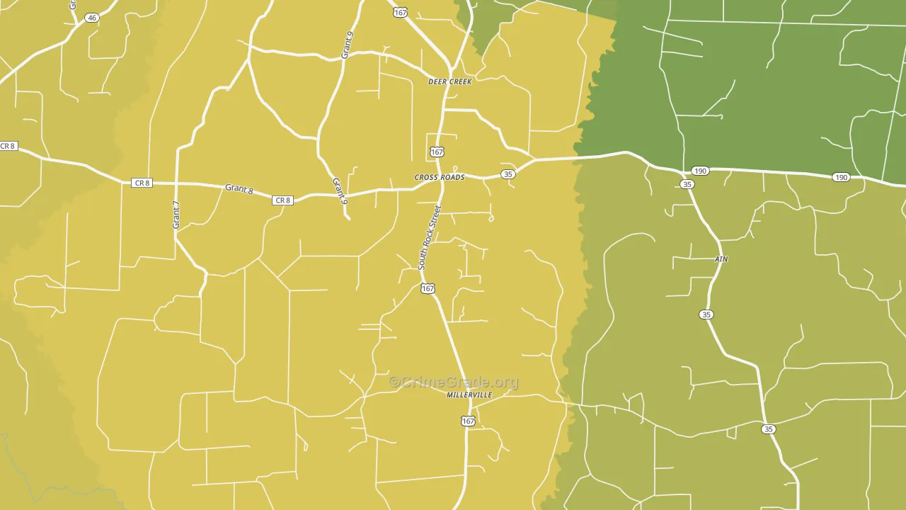 Cross Roads, AR Map of Murder Rates