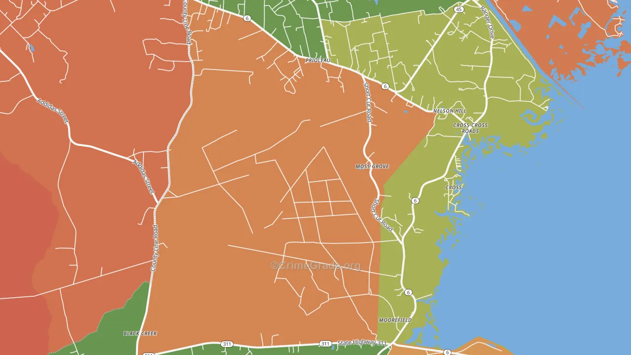 Cross, SC Map of Murder Rates