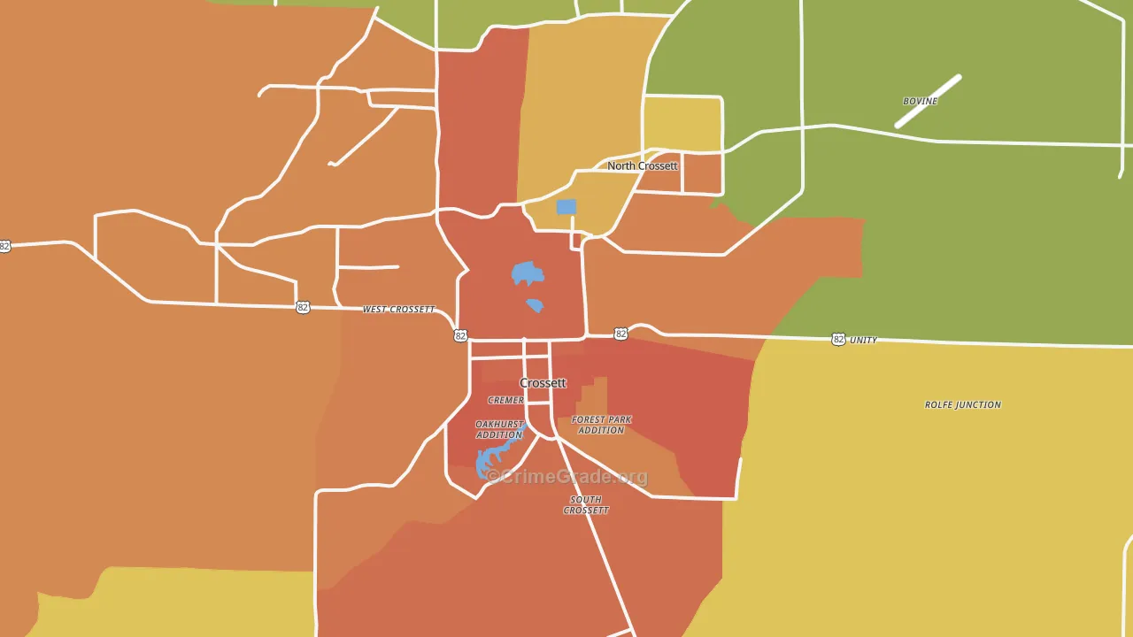 Crossett, AR Map of Murder Rates