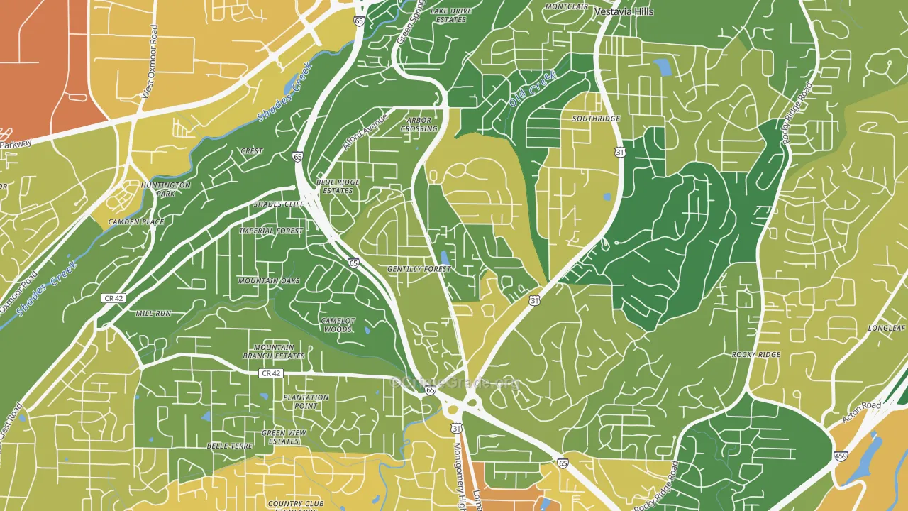 Crossgate, Vestavia Hills, AL Map of Murder Rates