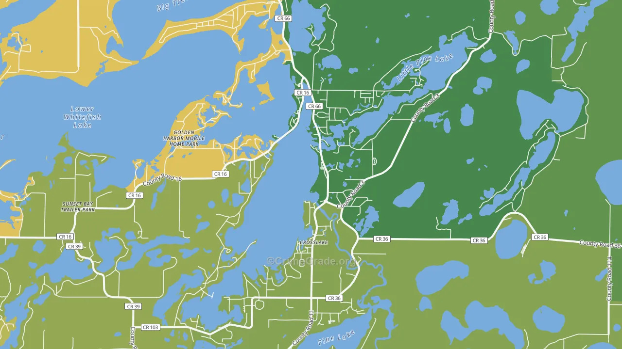 Crosslake, MN Map of Murder Rates