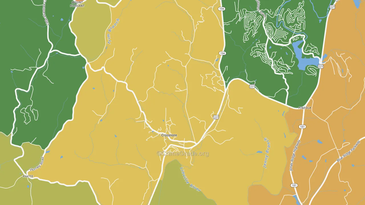 Crossnore, NC Map of Murder Rates