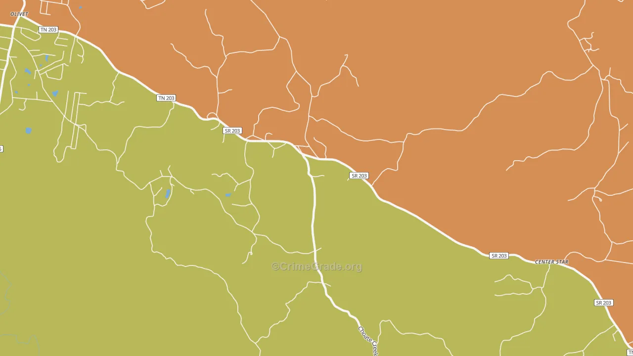 Crossroads, TN Map of Murder Rates