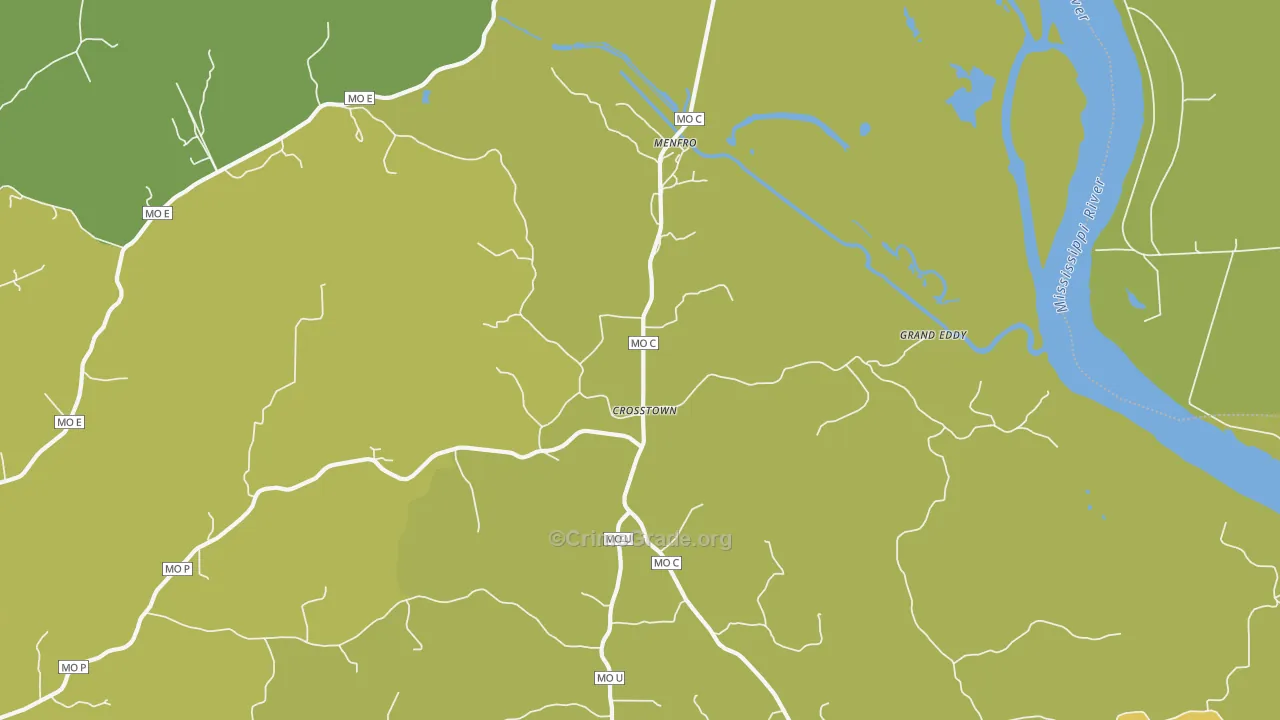 Crosstown, MO Map of Murder Rates