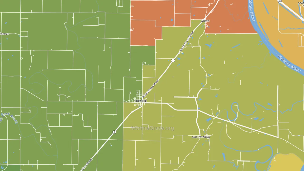 Crossville, IL Map of Murder Rates