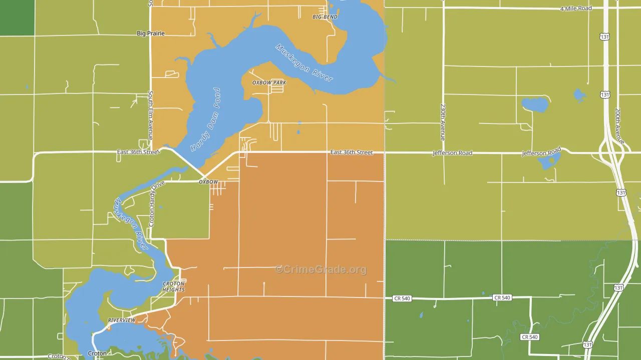 Croton Heights, MI Map of Murder Rates