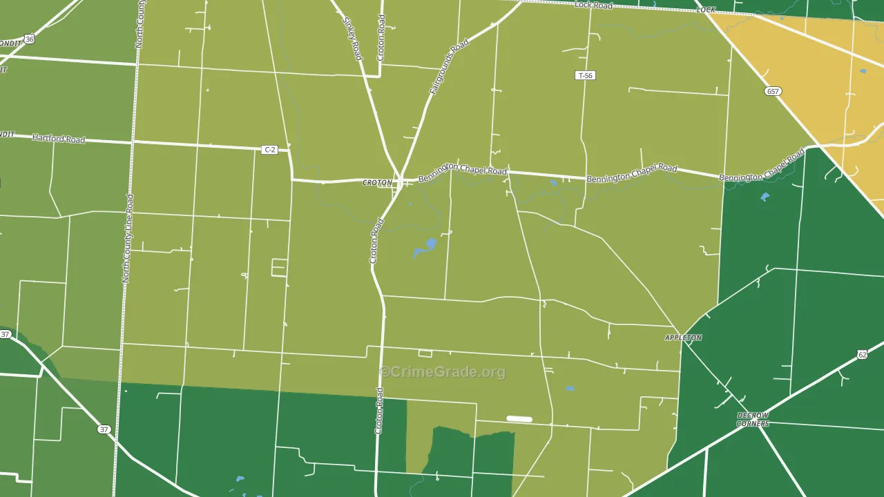 Croton, OH Map of Murder Rates