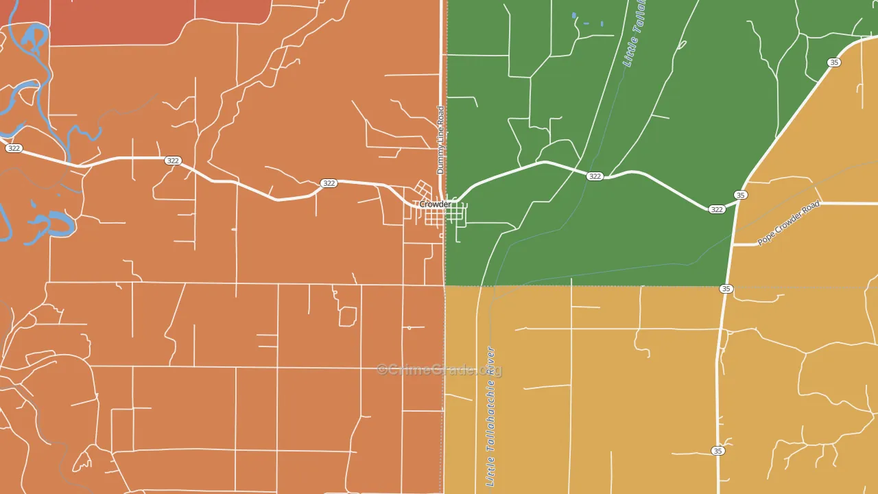 Crowder, MS Map of Murder Rates