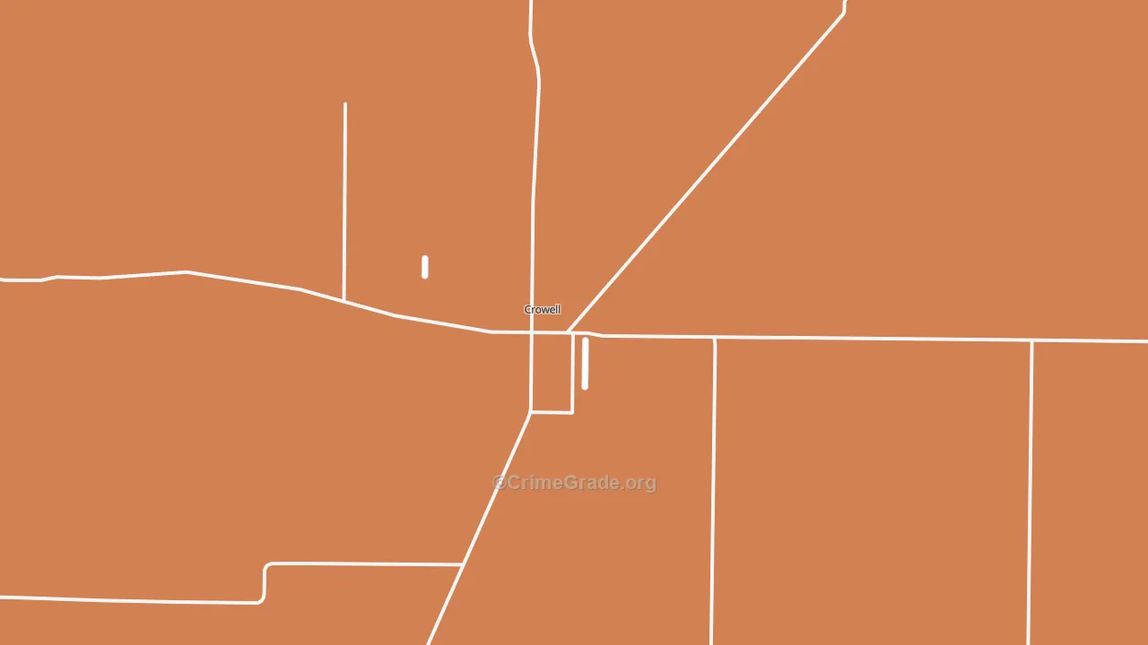 Crowell, TX Map of Murder Rates