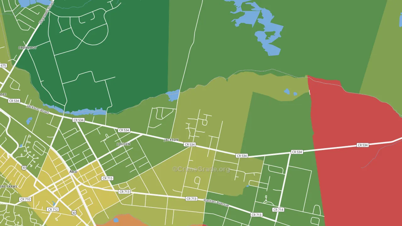 Crowfoot, NJ Map of Murder Rates