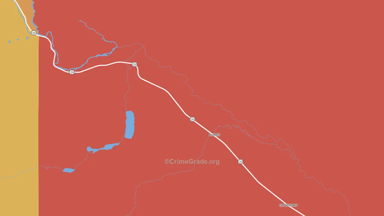Crowheart, WY Map of Murder Rates
