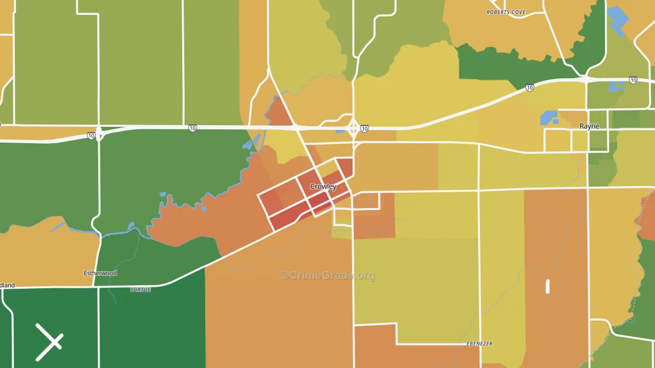 Crowley, LA Map of Murder Rates