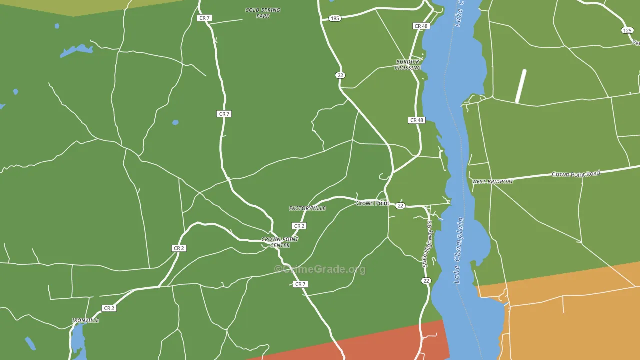 Crown Point, NY Map of Murder Rates