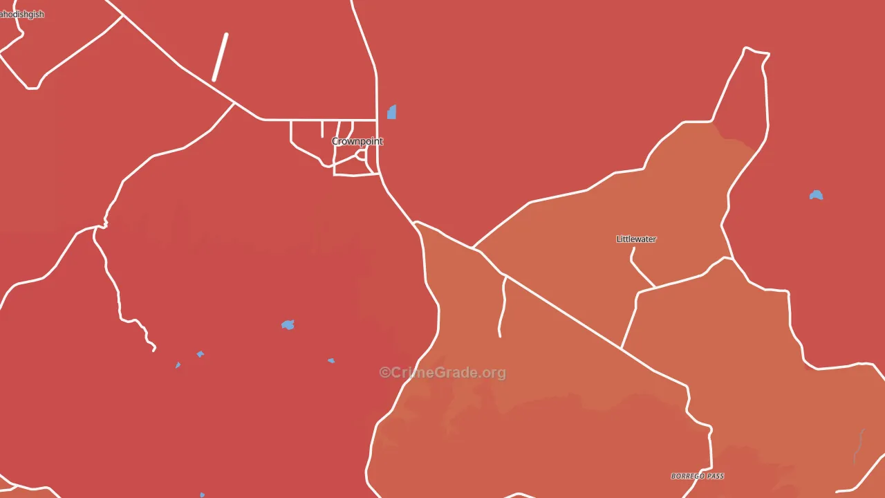 Crownpoint, NM Map of Murder Rates