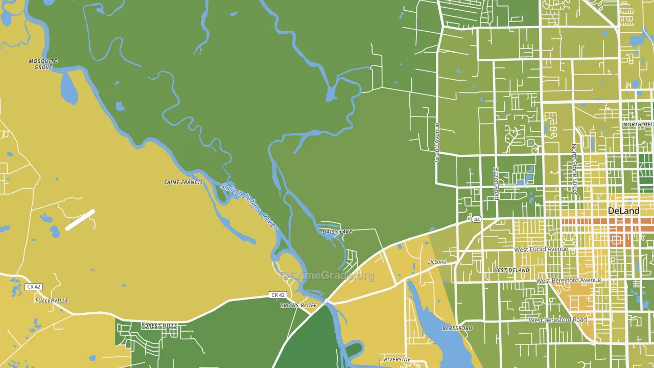 Crows Bluff, FL Map of Murder Rates