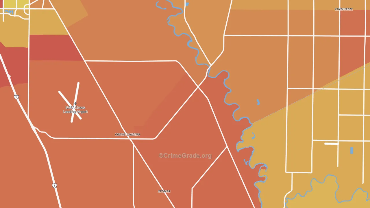 Crows Landing, CA Map of Murder Rates