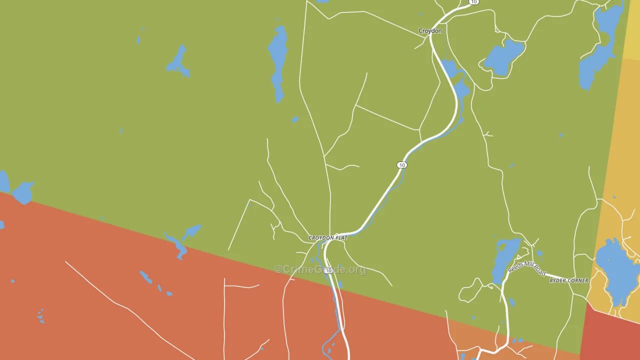 Croydon Flat, NH Map of Murder Rates