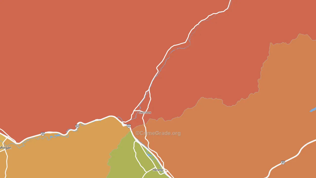 Croydon, UT Map of Murder Rates