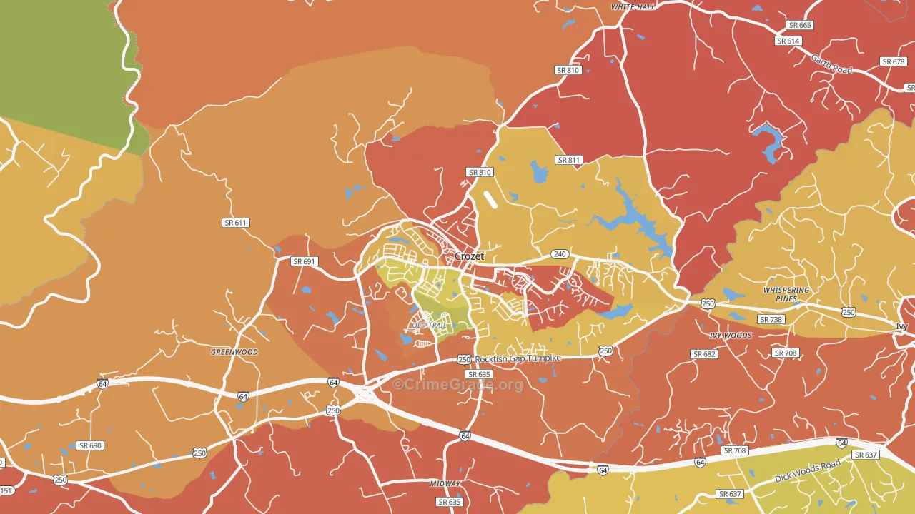 Crozet, VA Map of Murder Rates