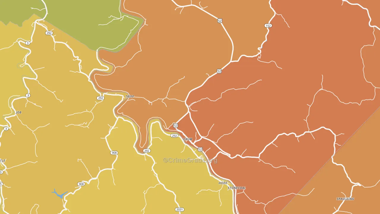 Crum, WV Map of Murder Rates