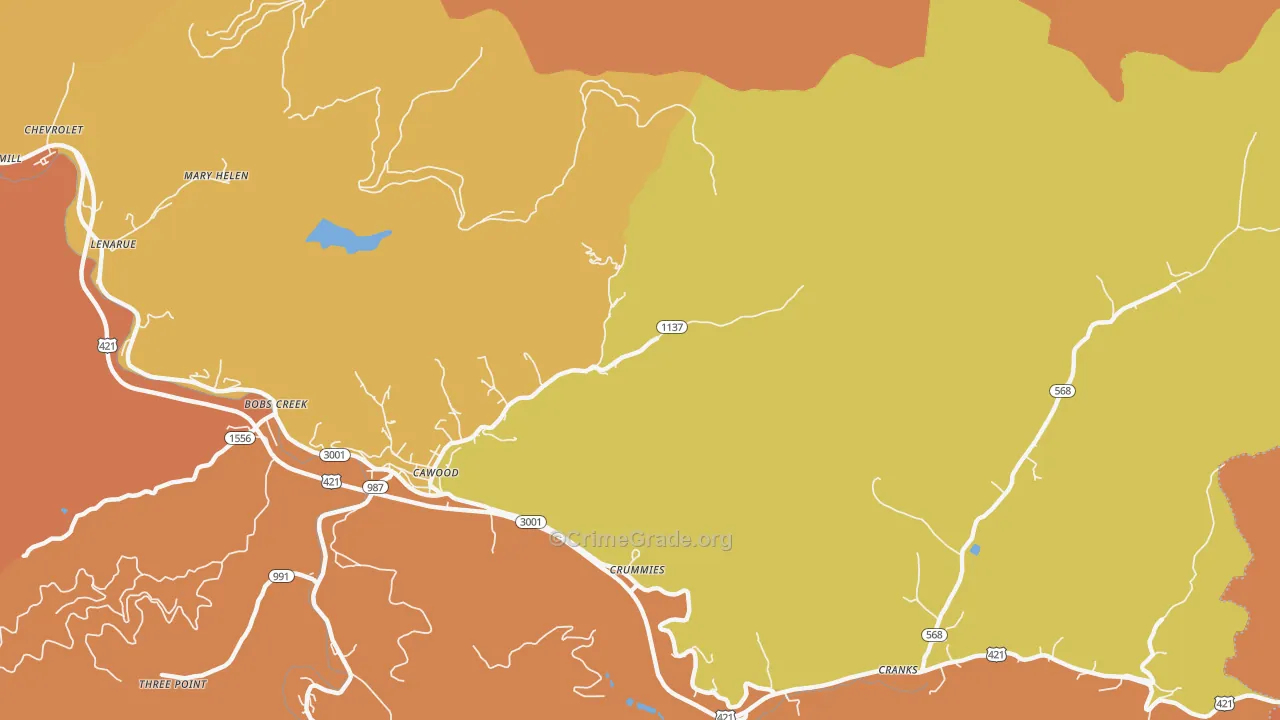 Crummies, KY Map of Murder Rates