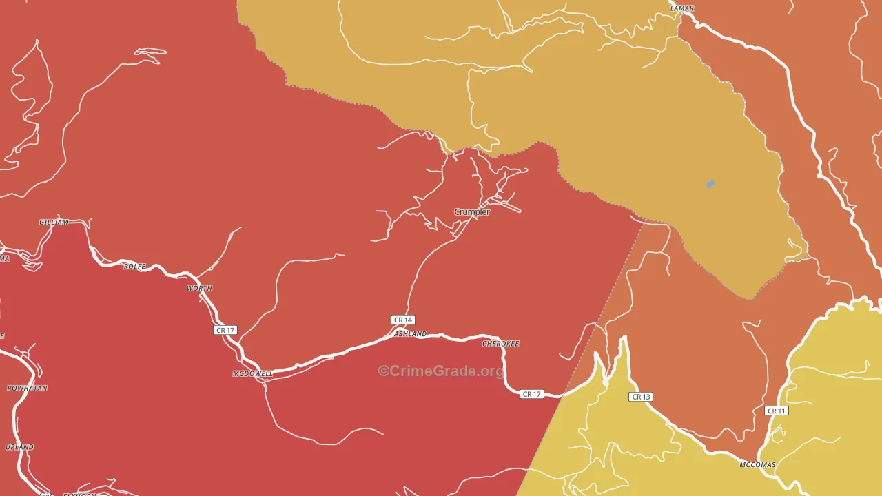 Crumpler, WV Map of Murder Rates