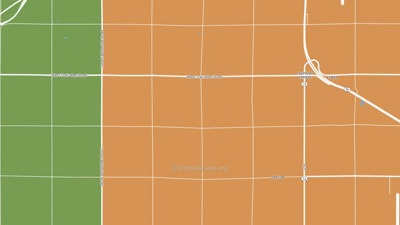 Cruppers Corner, KS Map of Murder Rates