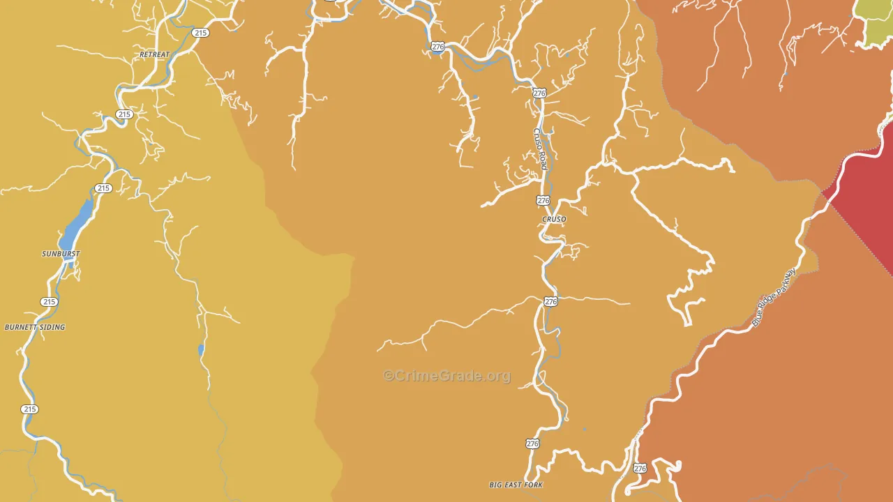 Cruso, NC Map of Murder Rates