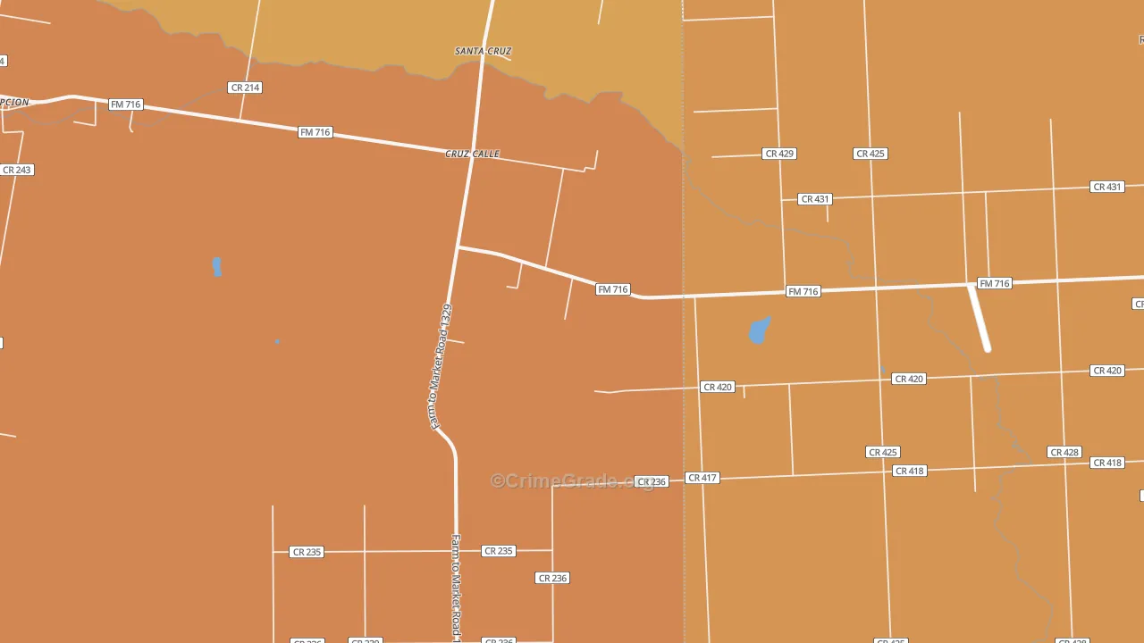 Cruz Calle, TX Map of Murder Rates
