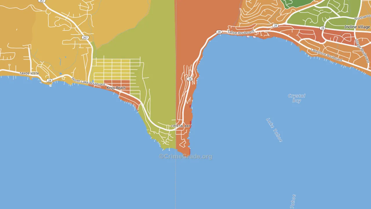 Crystal Bay, NV Map of Murder Rates
