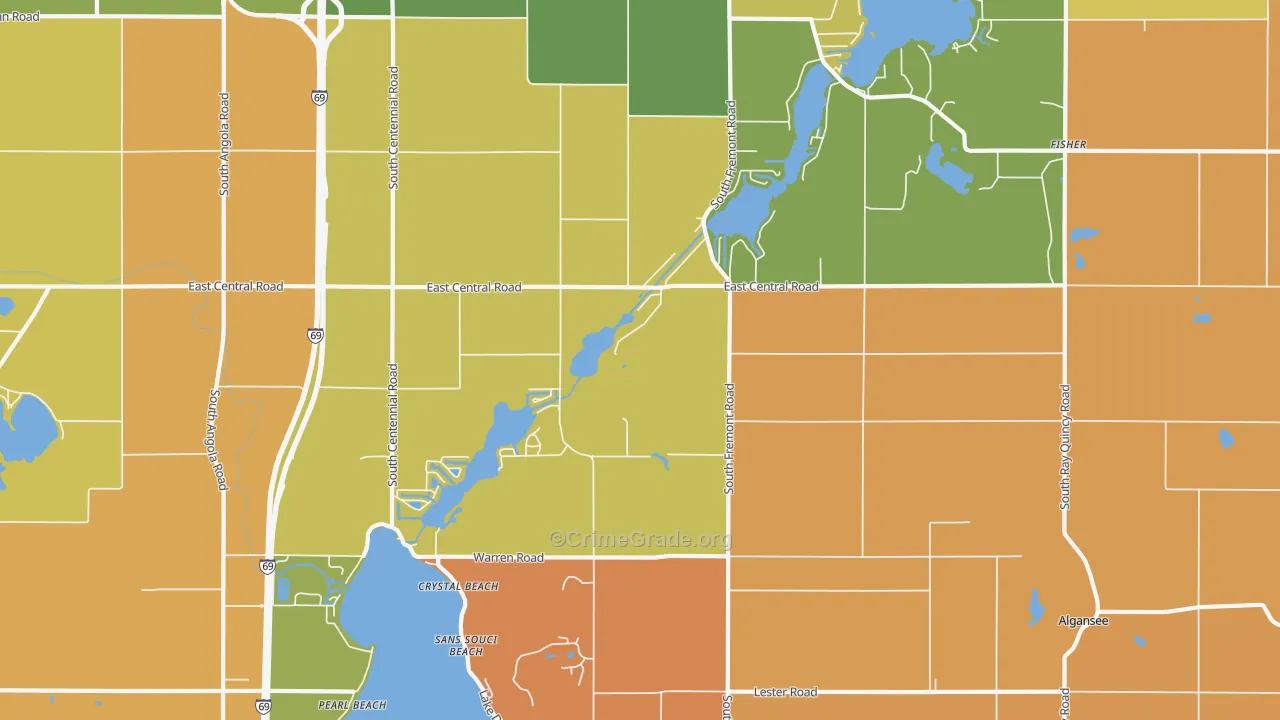 Crystal Beach, MI Map of Murder Rates