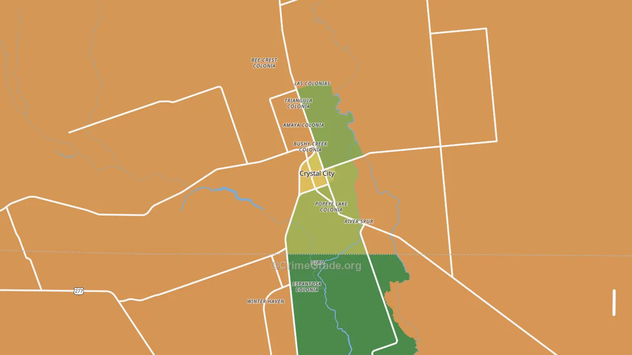 Crystal City, TX Map of Murder Rates