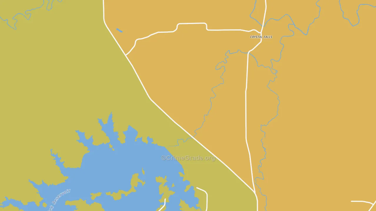 Crystal Falls, TX Map of Murder Rates