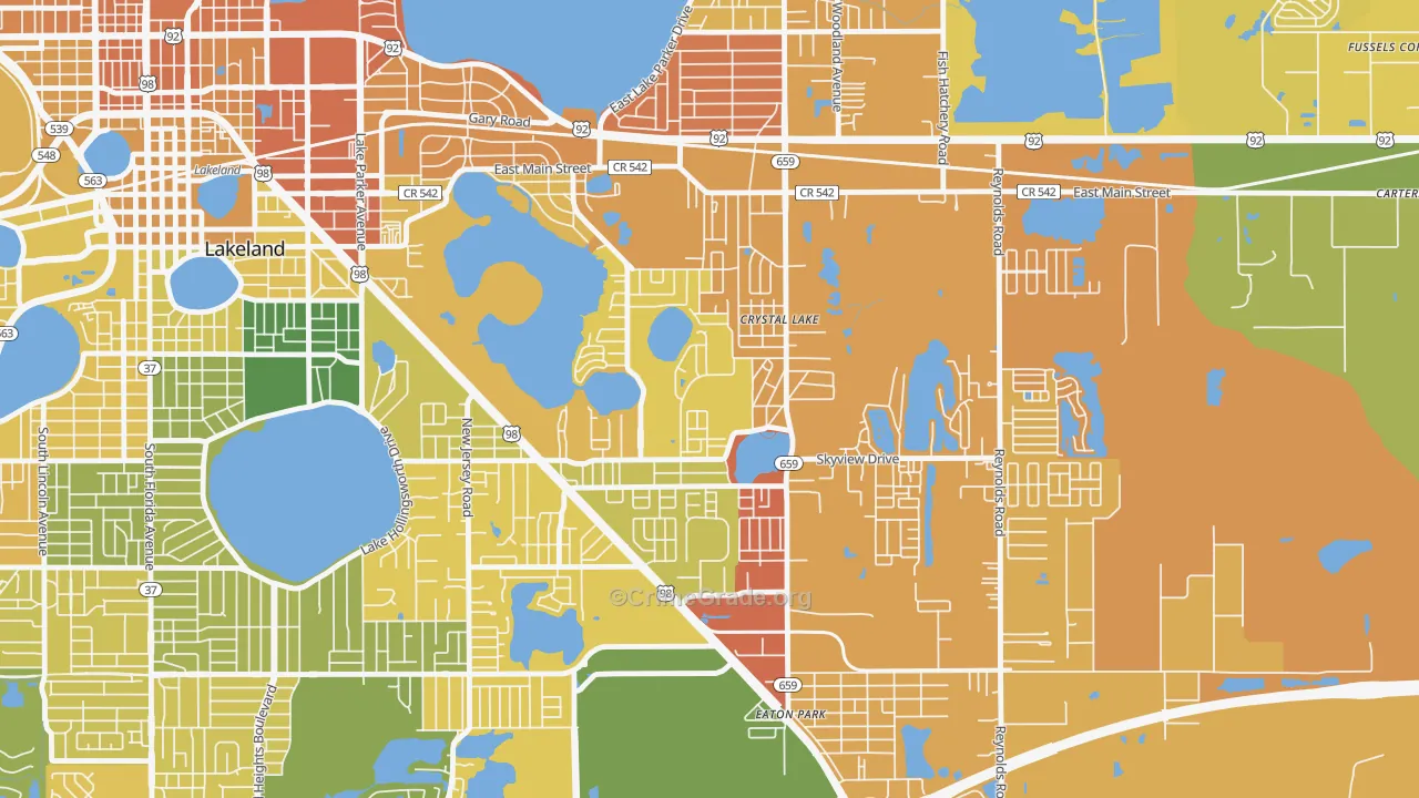 Crystal Lake, FL Map of Murder Rates