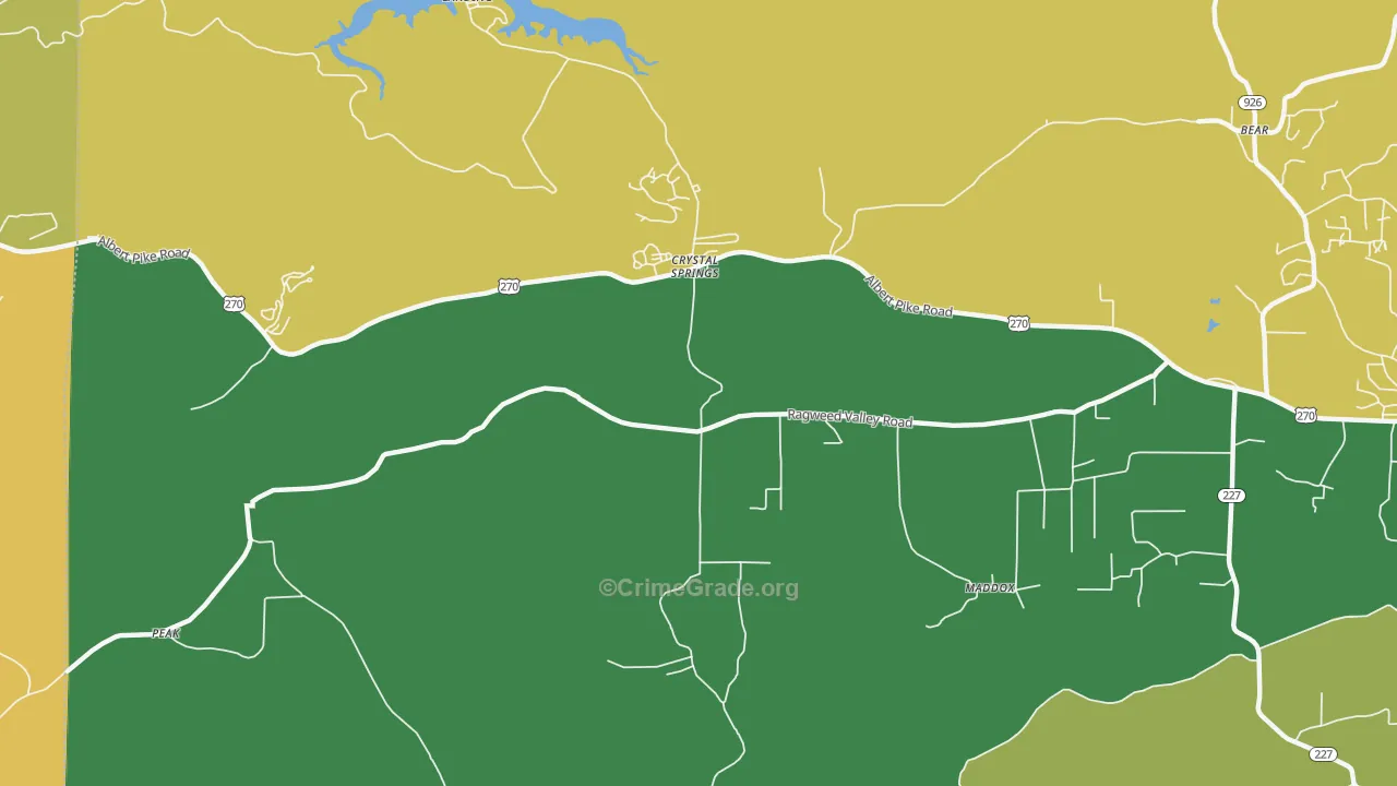 Crystal Springs, AR Map of Murder Rates