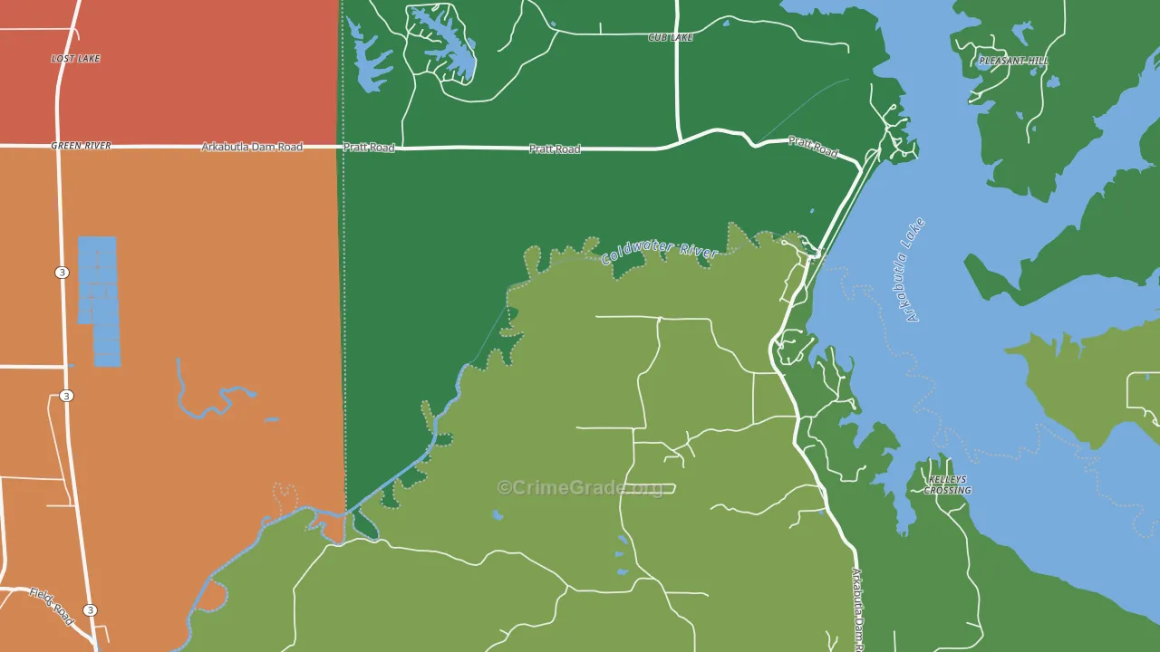 Cub Lake, MS Map of Murder Rates