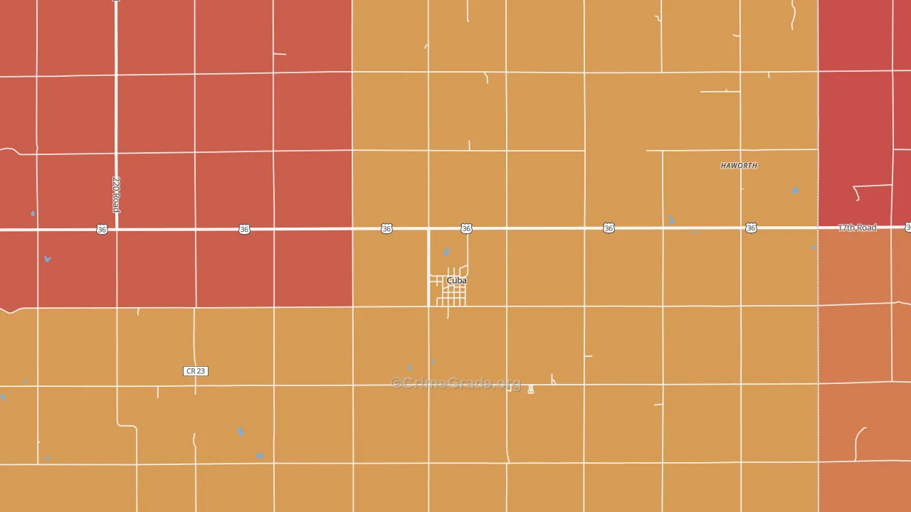 Cuba, KS Map of Murder Rates