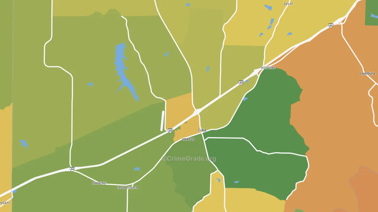 Cuba, MO Map of Murder Rates