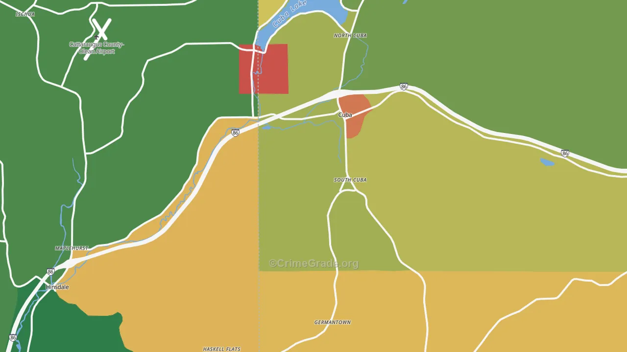 Cuba, NY Map of Murder Rates