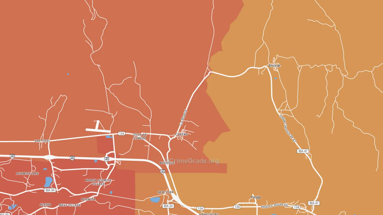Cubero, NM Map of Murder Rates