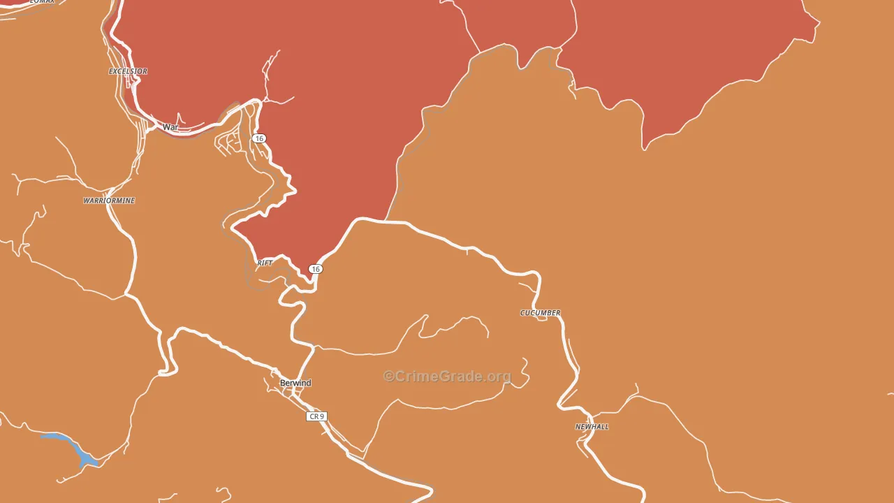 Cucumber, WV Map of Murder Rates