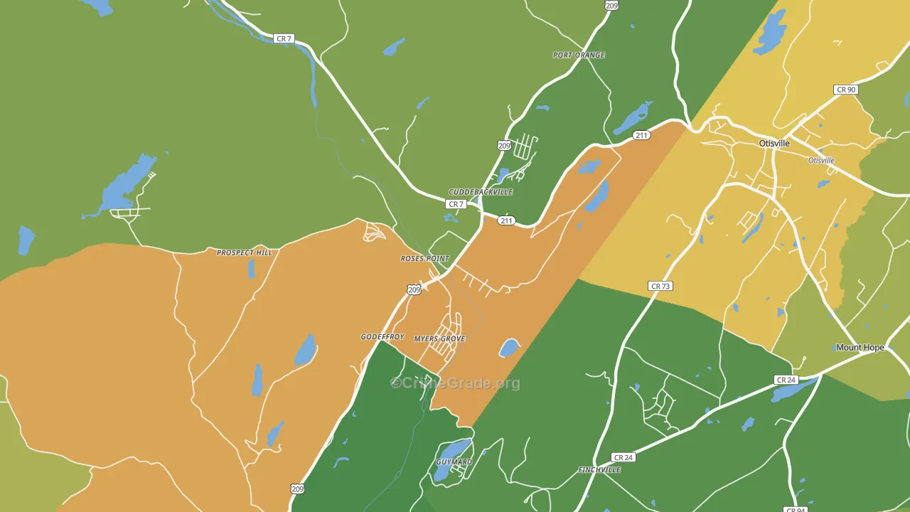Cuddebackville, NY Map of Murder Rates